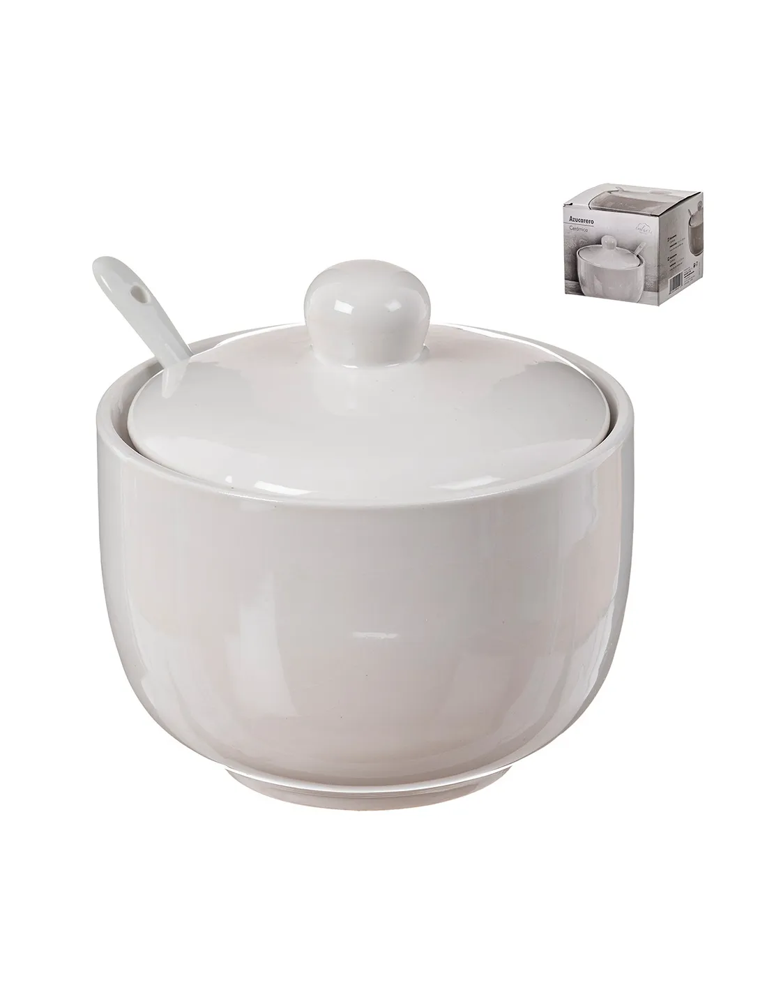 2 pot de sucre en ceramique blanche 11x11x10,5 cm kozina