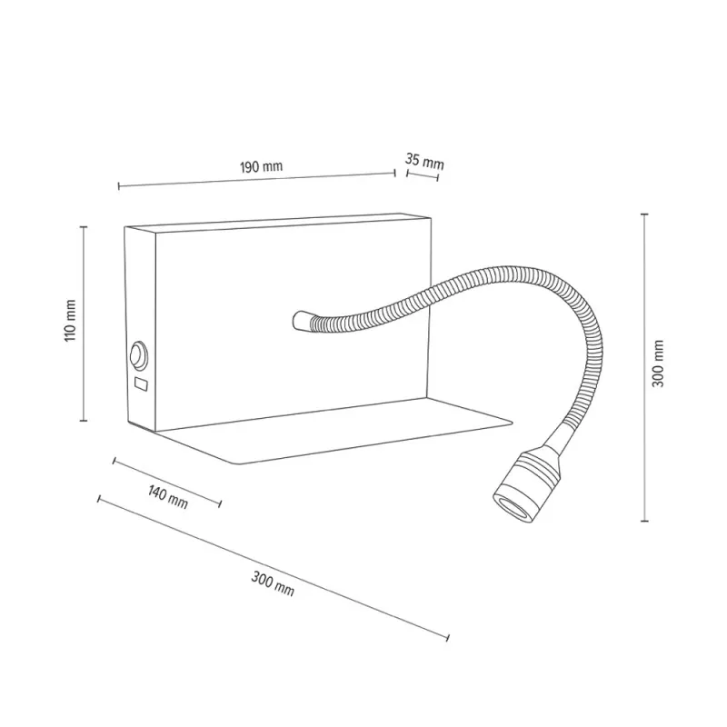 Applique liseuse flexible LED Lector 19 cm - Britop