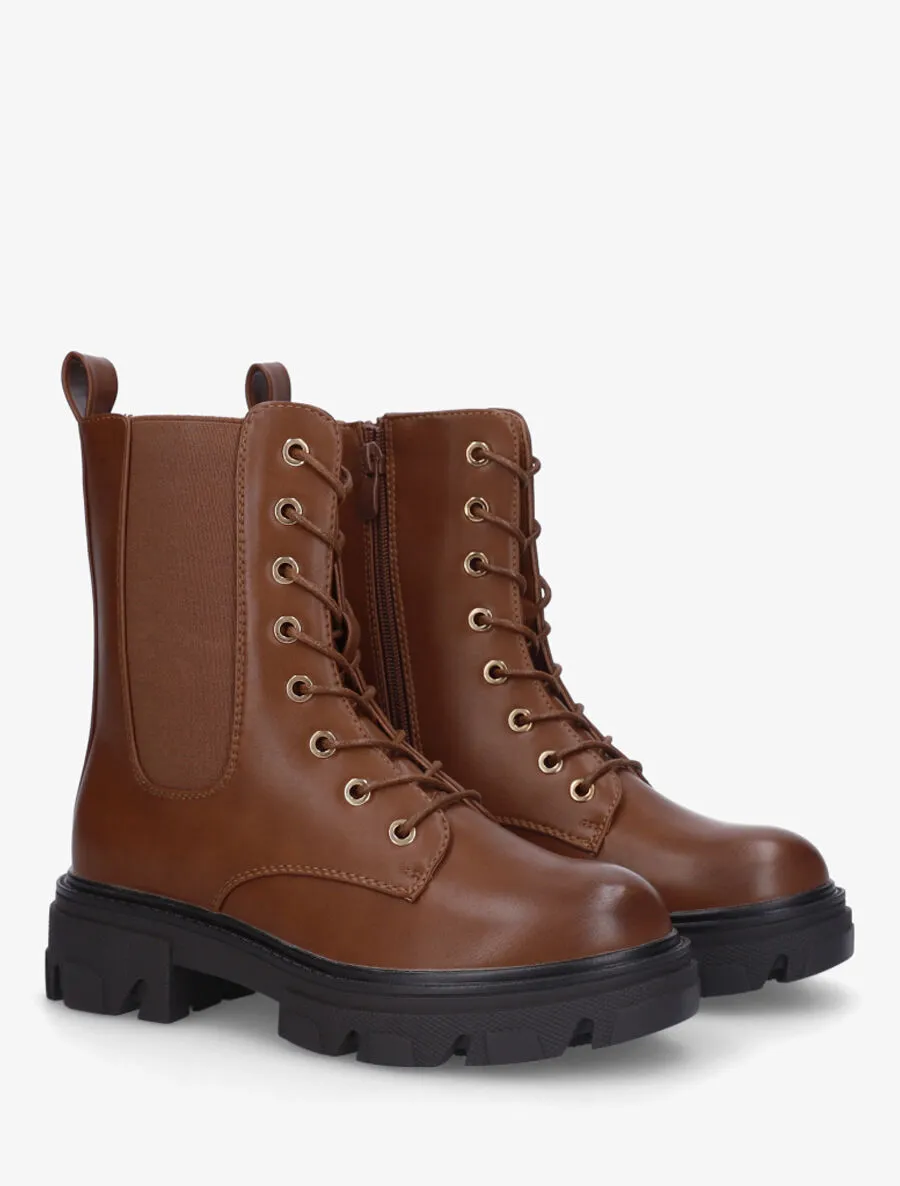 Bottines style rangers à bande élastiquée