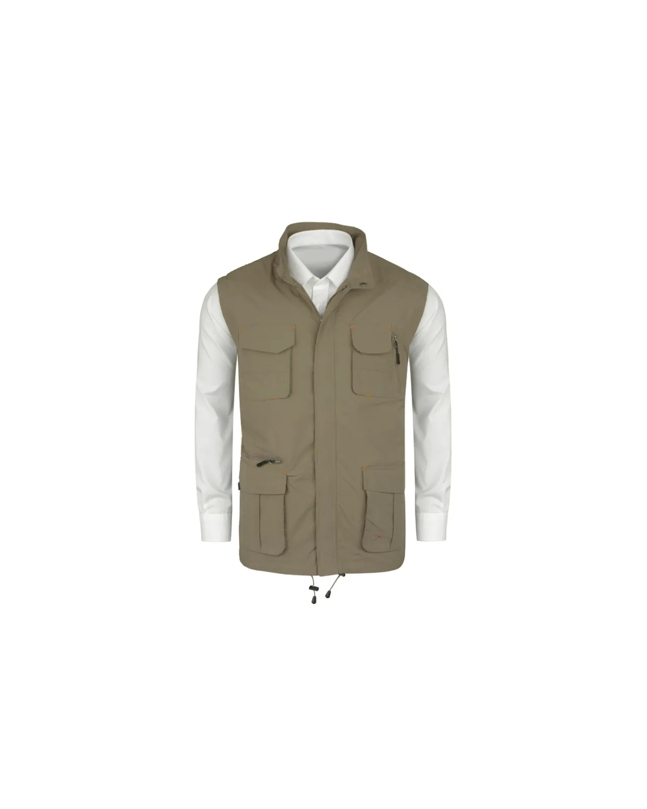 Brigg Gilet reporter grande taille beige - Size-factory