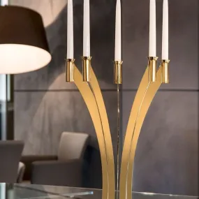 Chandelier design 5 brnaches en acier inoxydable – doré 24 k
