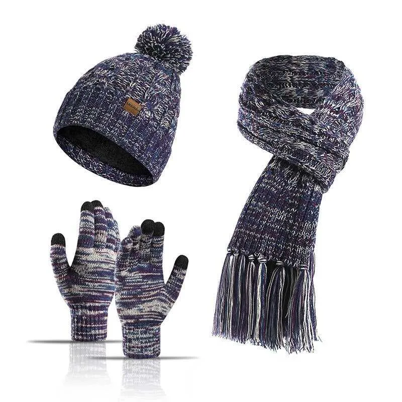 Echarpe, bonnet et gants en laine