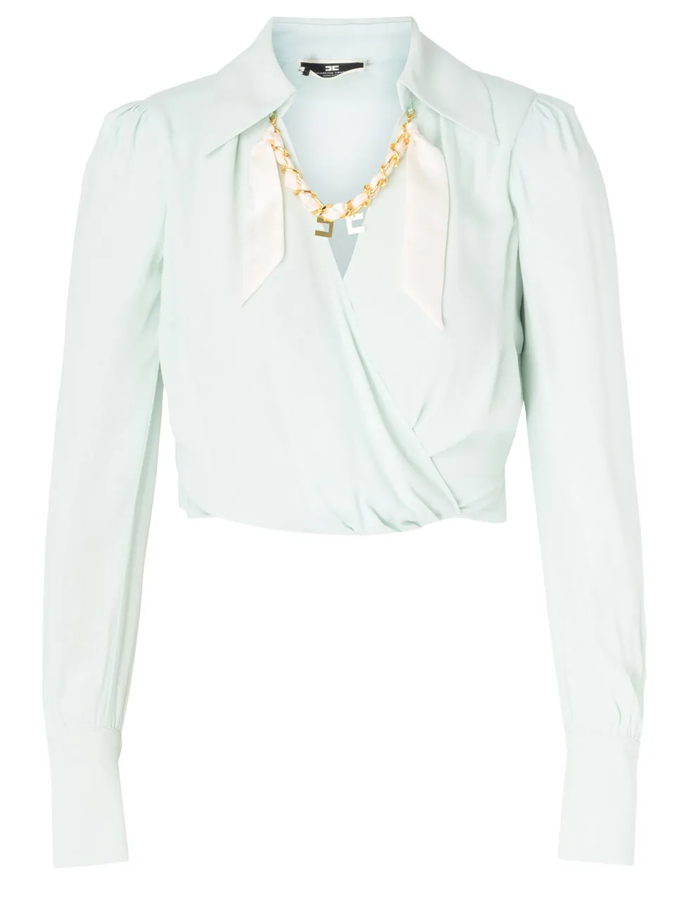 Elisabetta Franchi Chemise croisée en viscose vert aqua