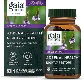 Gélules liquides végétariennes gaia herb wellness night recovery 60 unités soutien apaisant au sommeil 