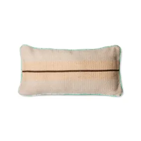 HKliving - Coussin en laine tissé à la main, 38 x 74 cm, brun / cream