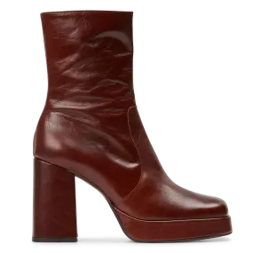 JONAK  Bottines à talons en cuir ben - Marron