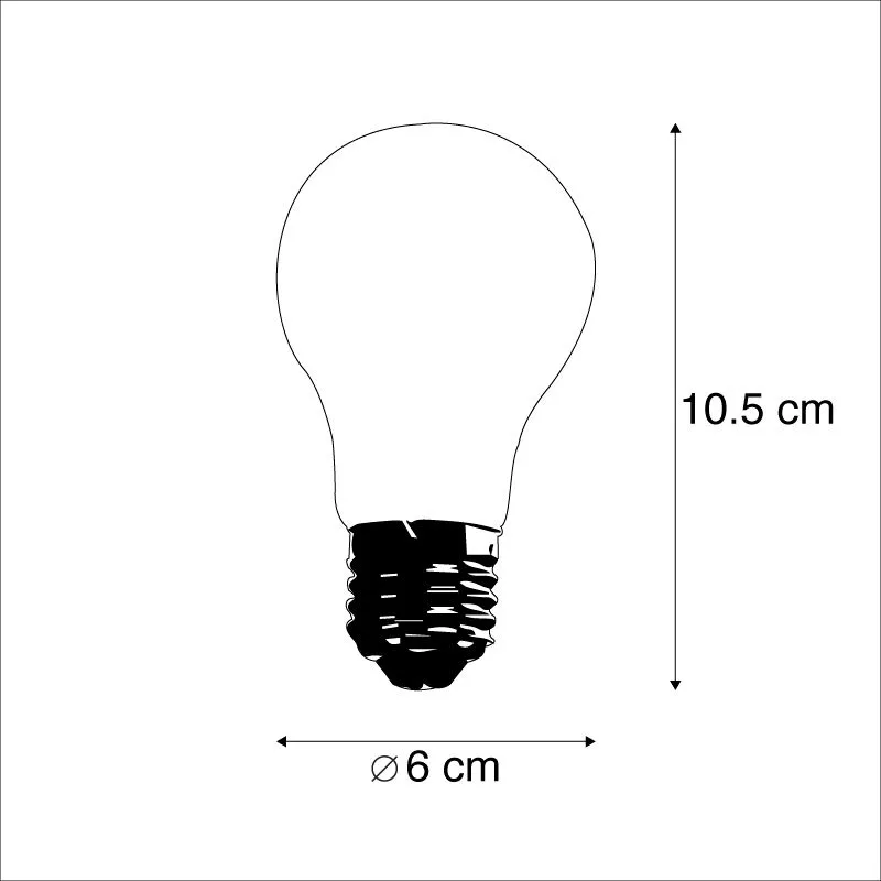 Lampe LED A60 E27 4W 320lm 2700K filament mat