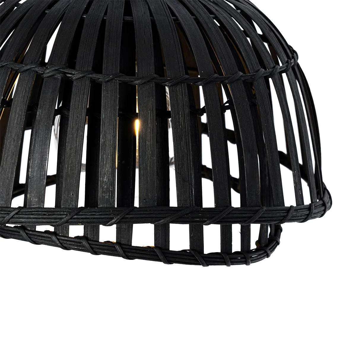 Lampe à suspension orientale bambou noir 30 cm - Pua