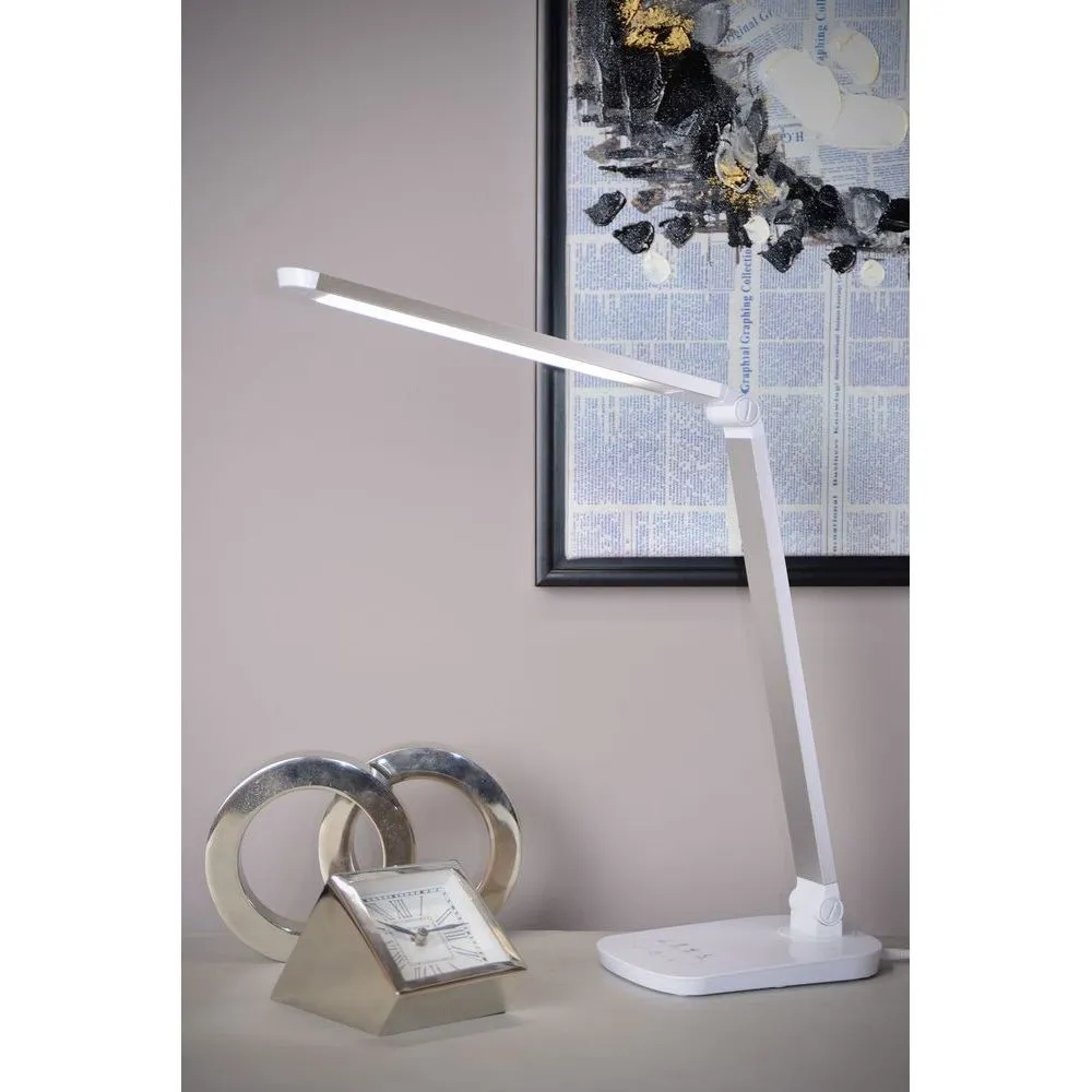LUCIDE 24656/10/31 Lampe de bureau intérieur blanche VARIO LED