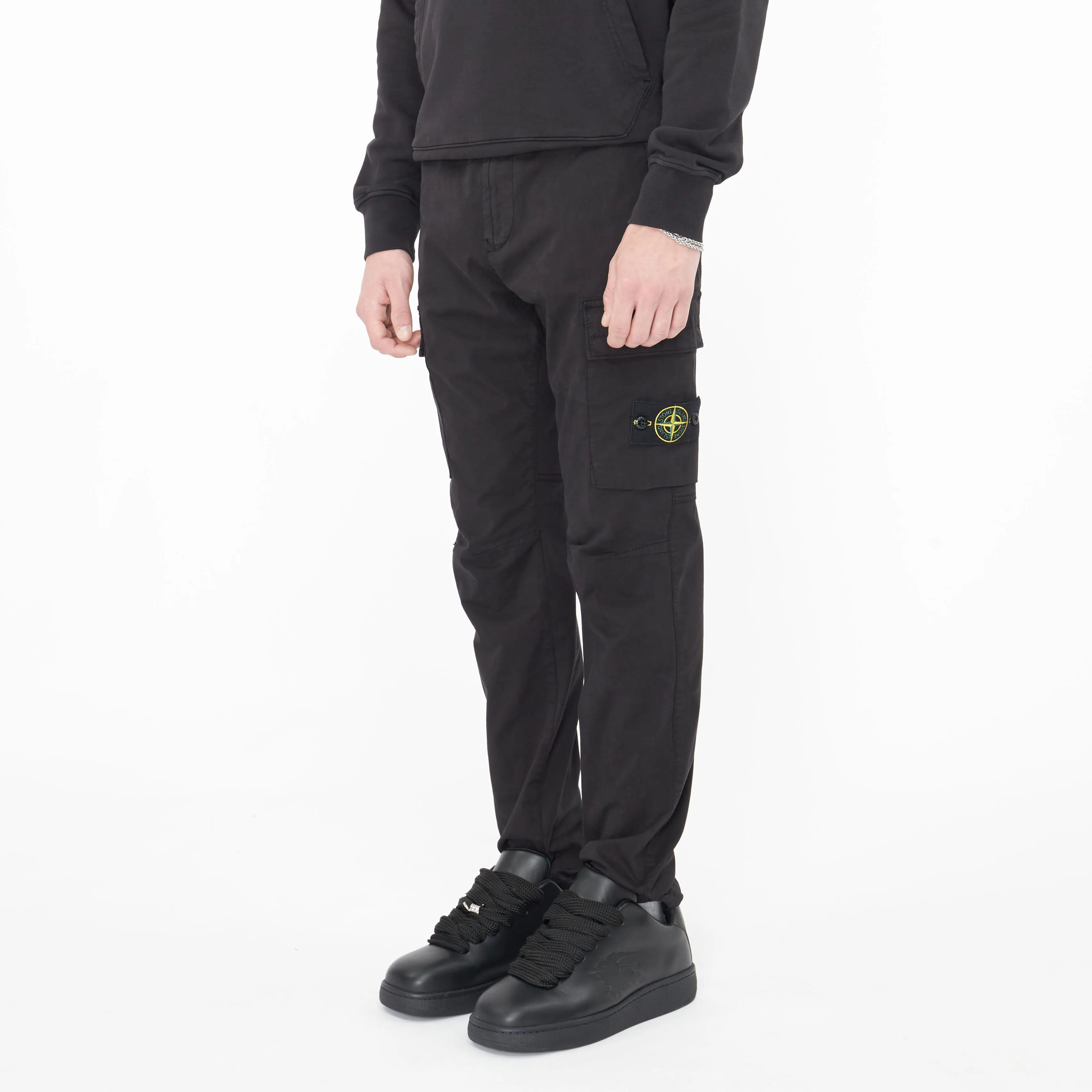 Pantalon Stone Island Supima Coton Twill Stretch Noir 30410
