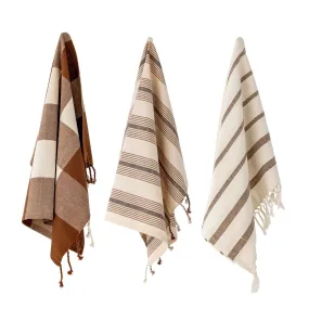 Papaya kitchen towel, brown, cotton set of 3