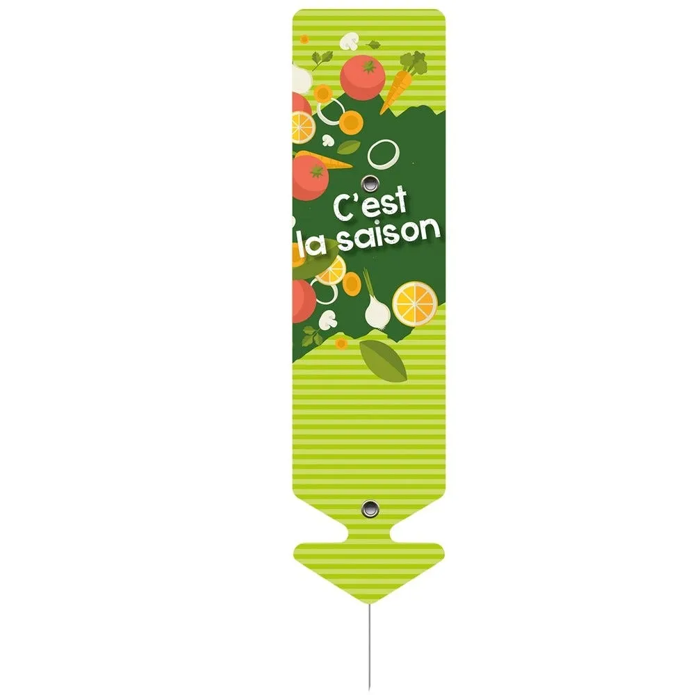 Paquet de 10 flèches farandole c'est la saison 6x22cm pvc blanc 75 / 100 èm