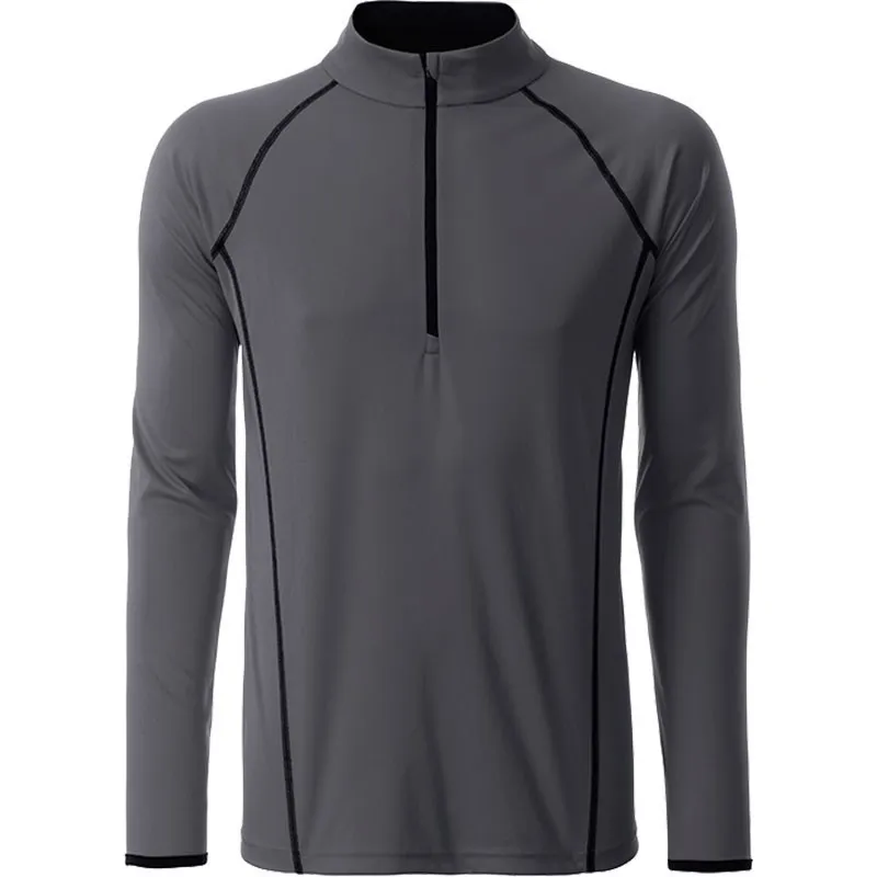 T-shirt technique manches longues homme James et Nicholson JN498 marquage 1 couleur