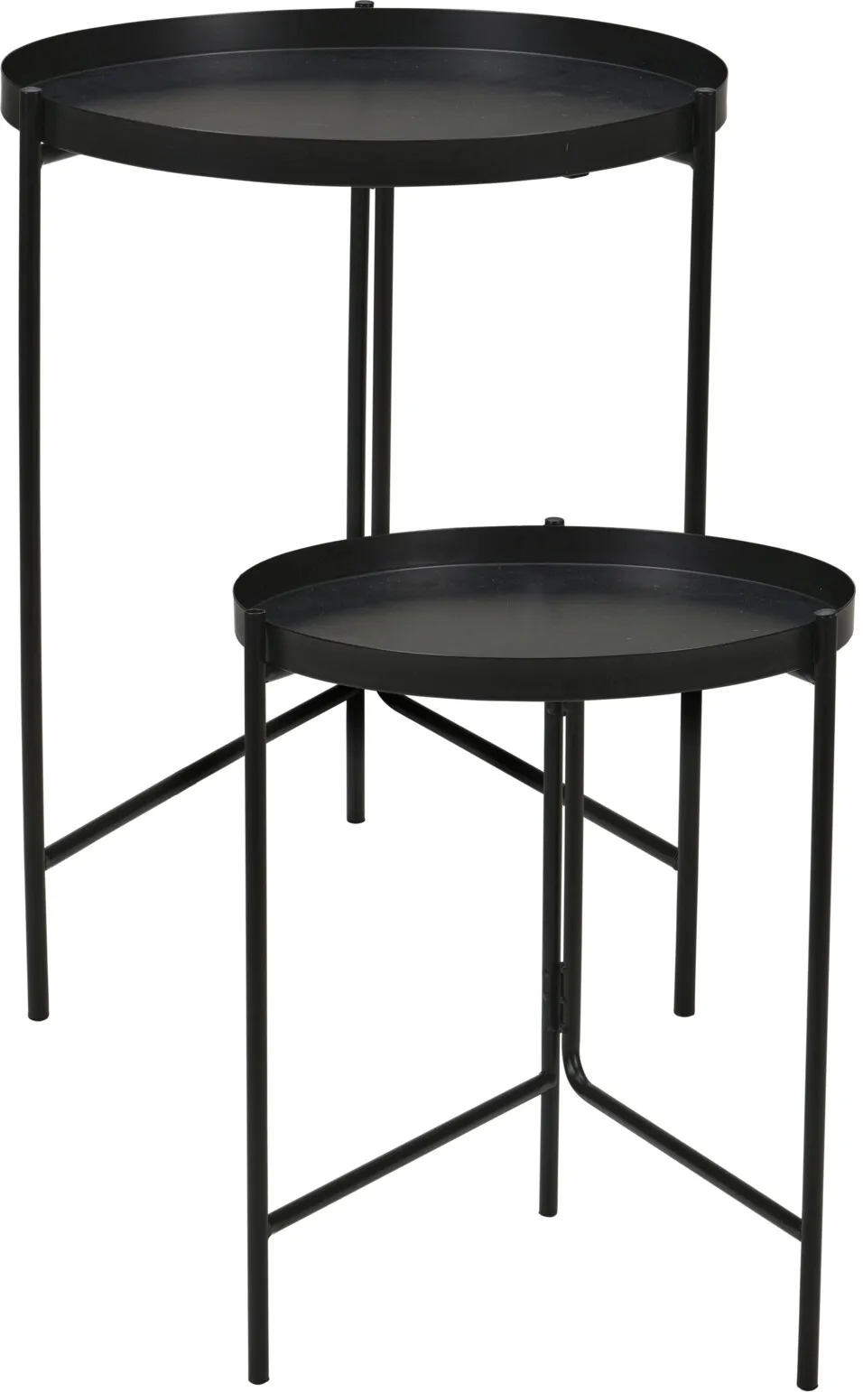 Table d'appoint en fer Noire en lot de 2