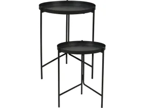 Table d'appoint en fer Noire en lot de 2