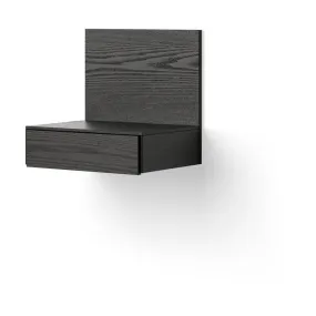 Table de chevet en frêne teinté noir 42x32cmTana